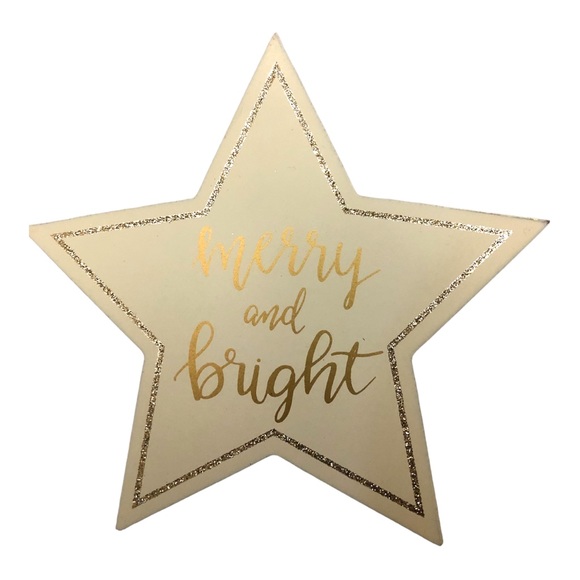 “Merry and Bright” Star Christmas Decor EUC - Picture 2 of 4
